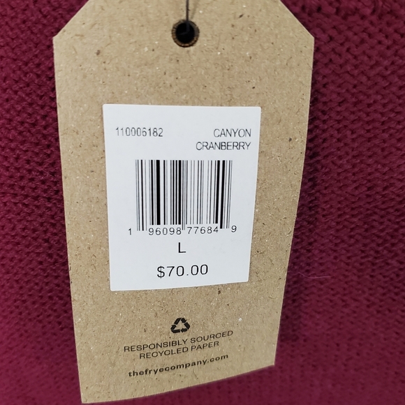 NWT Frye and Co Womens Asymmetrical Cable Knkt Vest Sz Large in Canyon Cranberry - Picture 7 of 9